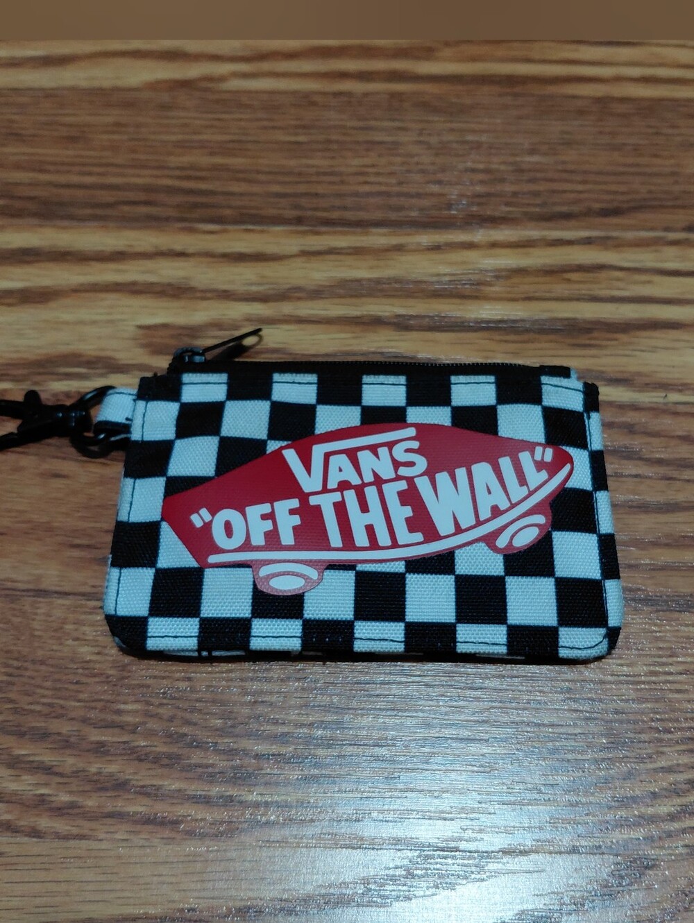 Vans Checkerboard Zip Pouch Red Off The Wall Logo Skate Wallet